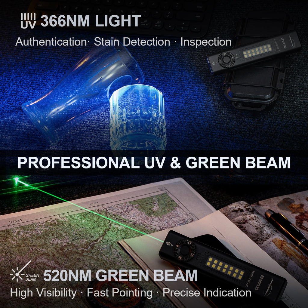PowerTac QUAD 4-in-1 Rechargeable Flashlight — 2,000 Lumens