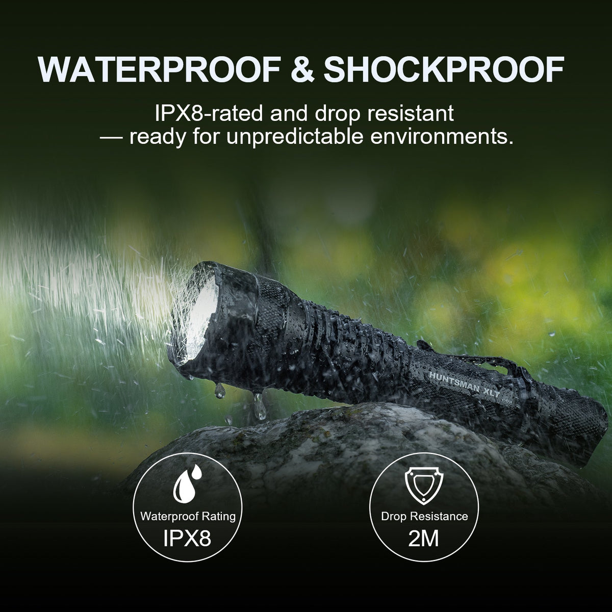 PowerTac Huntsman XLT Long-Throw Flashlight — 1,250 Lumens