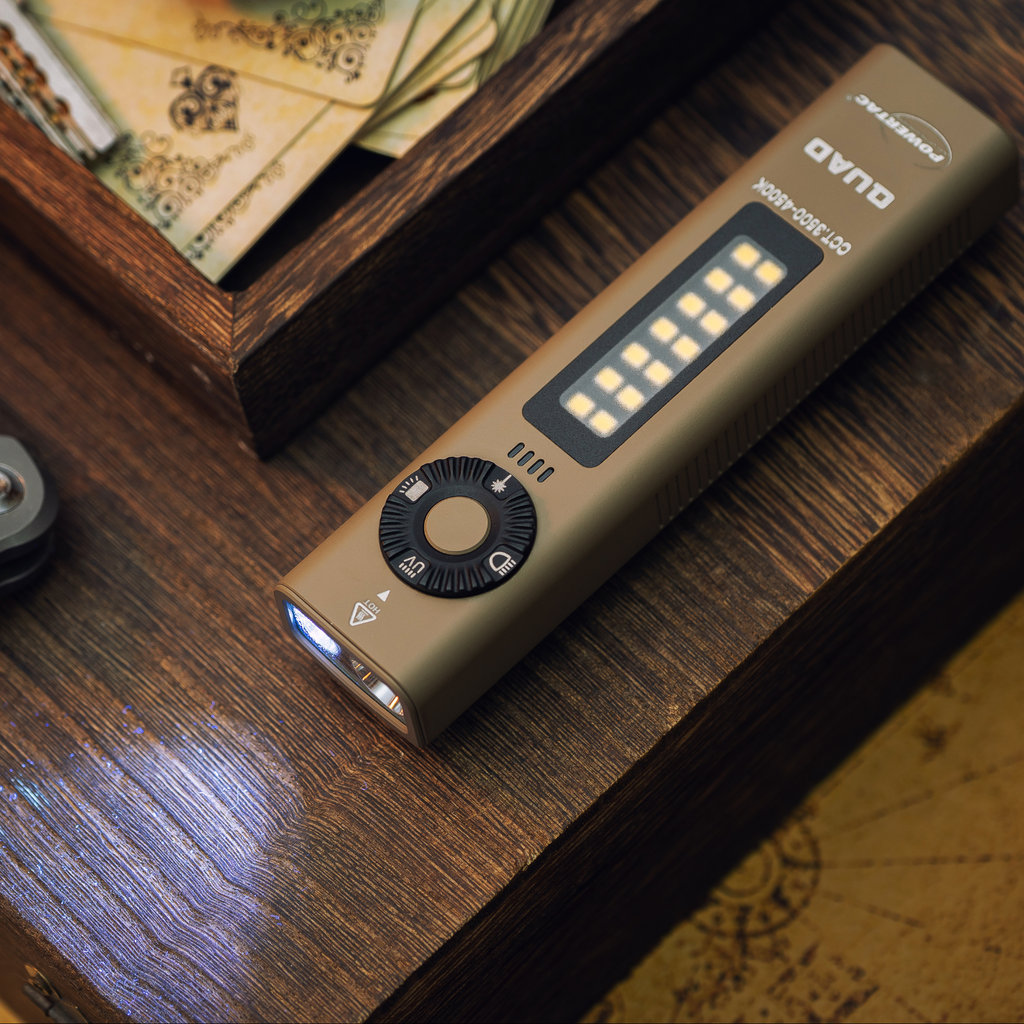 PowerTac QUAD 4-in-1 Rechargeable Flashlight — 2,000 Lumens