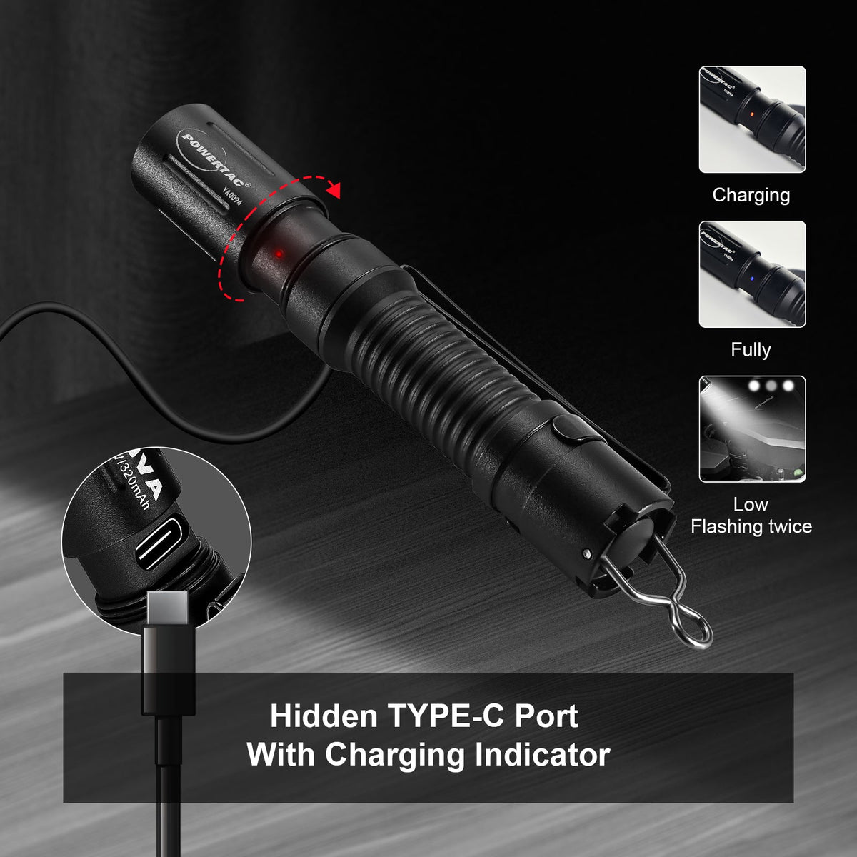 PowerTac E3R Nova Rechargeable Flashlight — 820 Lumens