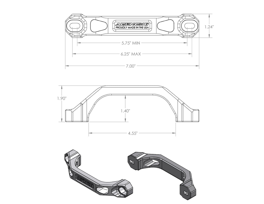 Agency 6 Billet Grab Handles 6" - Pair
