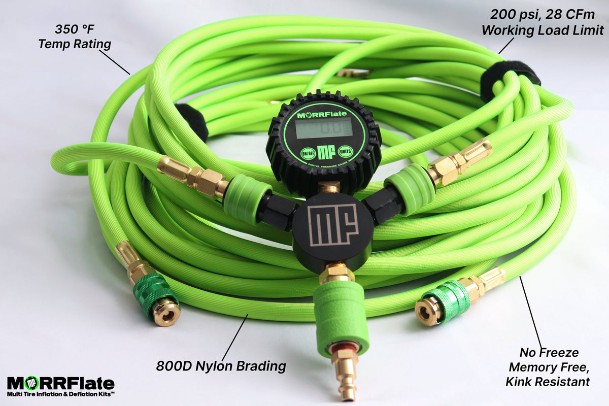 MORRFlate Braided Air Hub Mega Hoses - 4–6 Tire, 200 in. Wheelbase