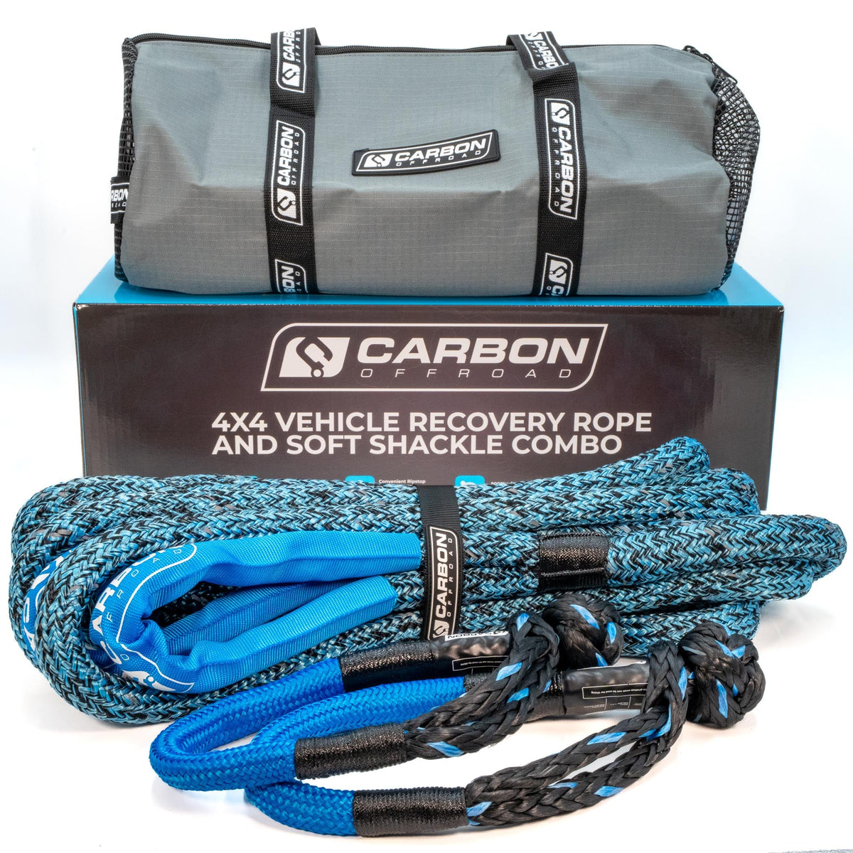 4x4 Vehicle Recovery Rope and Soft Shackle Combo by Carbon Offroad USA