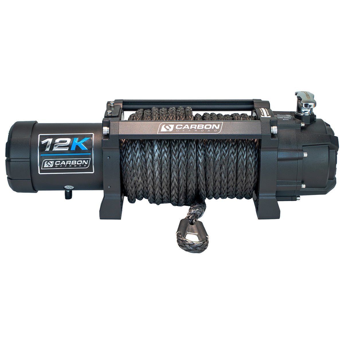 Carbon 12K - 12000lb Electric Winch With Black Rope - WINCH ONLY V3X by Carbon Offroad USA