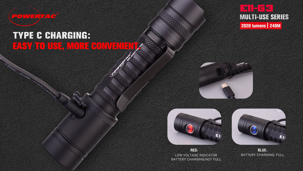 PowerTac E11 GEN3 Rechargeable EDC Flashlight — 2,020 Lumens