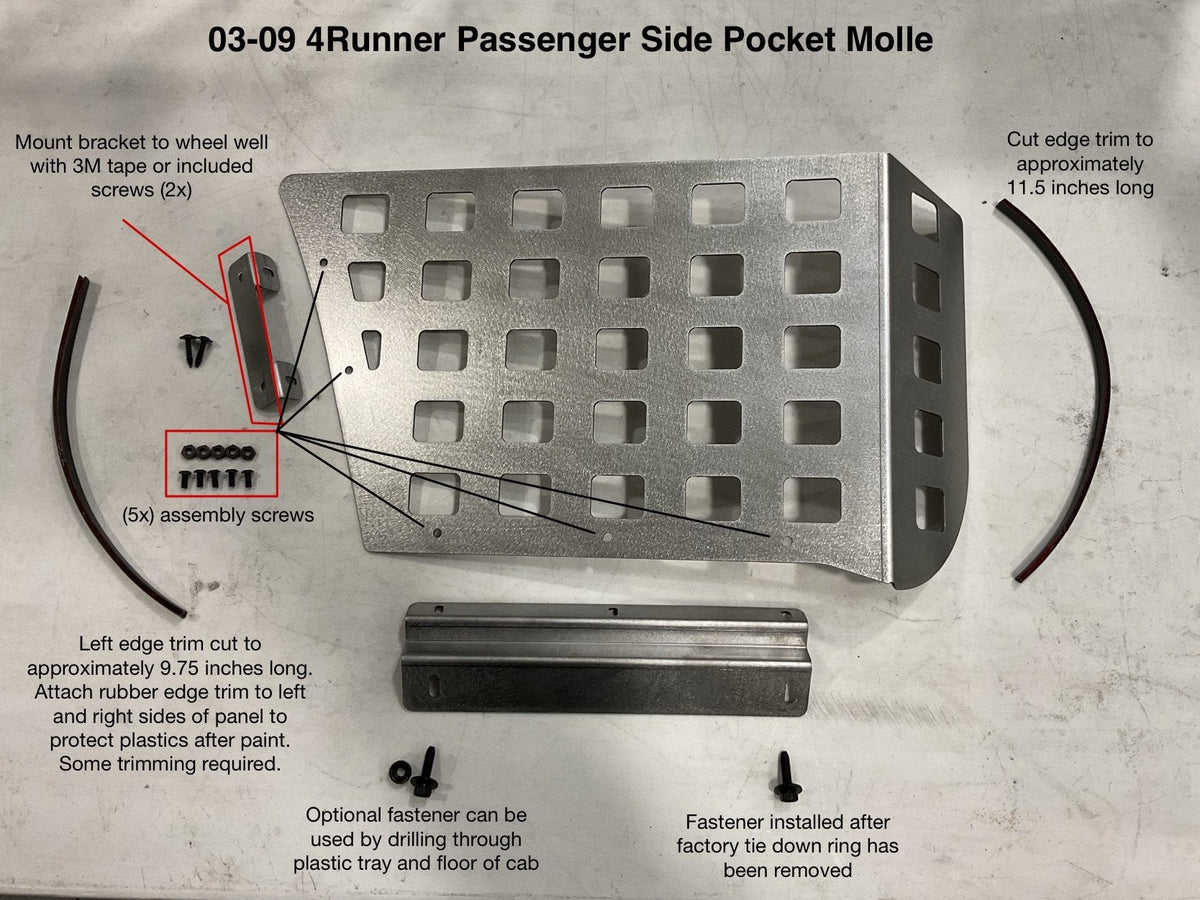 Toyota 4Runner Passenger-Side Rear MOLLE Panel — 2003–2009