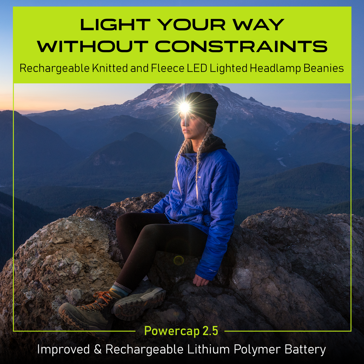 POWERCAP 2.5 Rechargeable LED Headlamp Beanie