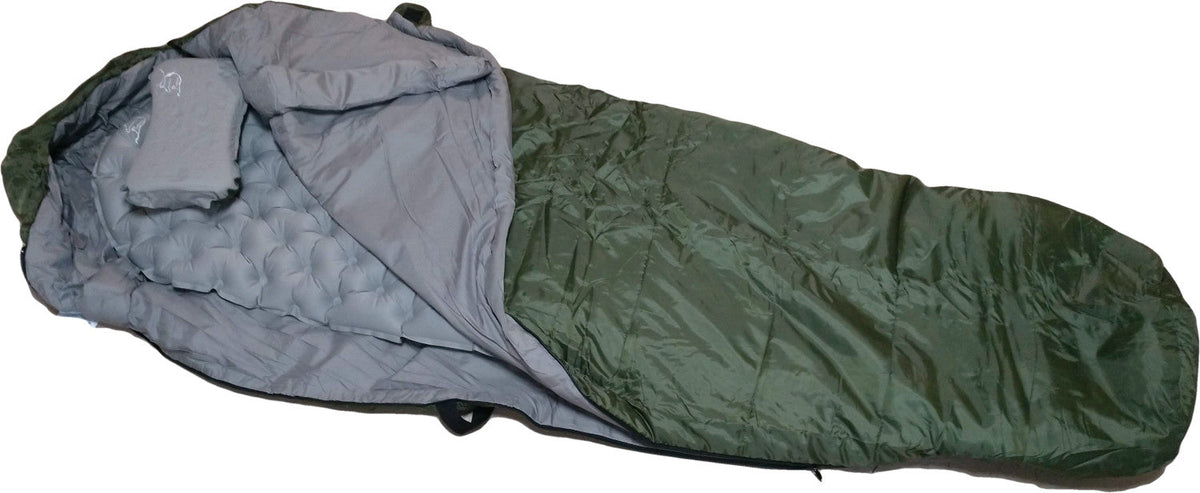 River Country Camp Sleep Set — Sleeping Bag, Pad & Pillow