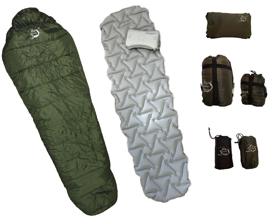 River Country Camp Sleep Set — Sleeping Bag, Pad & Pillow