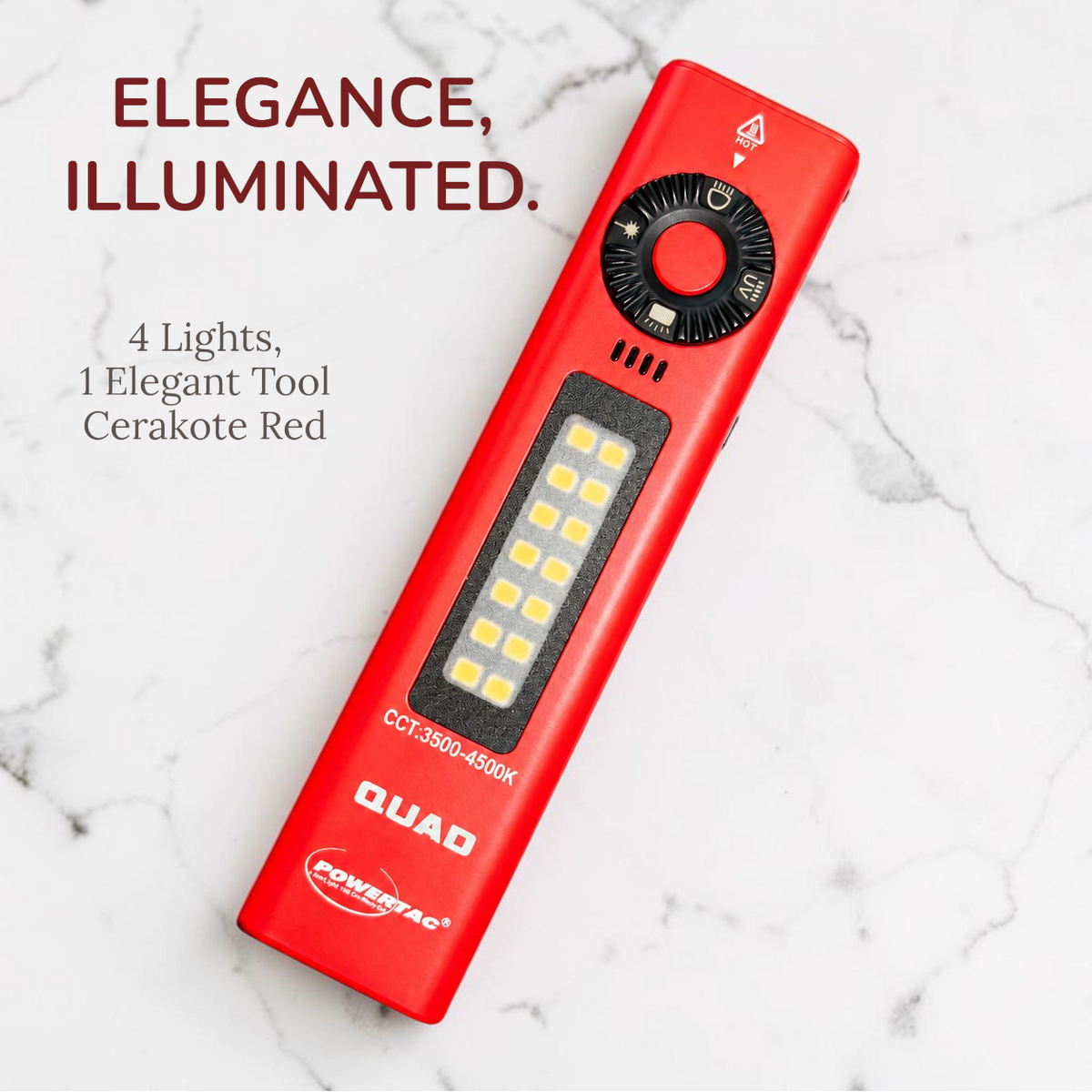 PowerTac QUAD 4-in-1 Rechargeable Flashlight — 2,000 Lumens