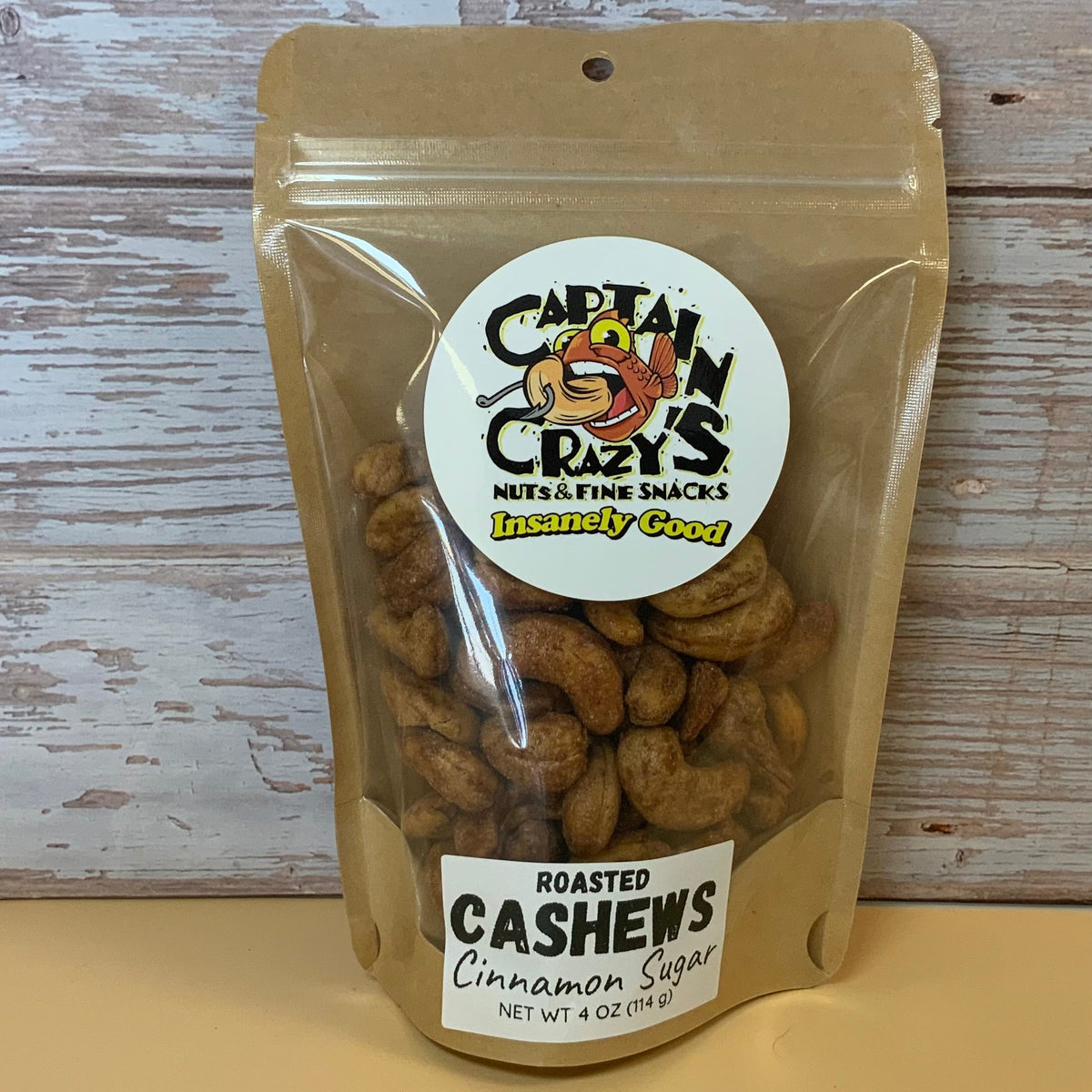 Cinnamon Sugar Roasted Cashews package