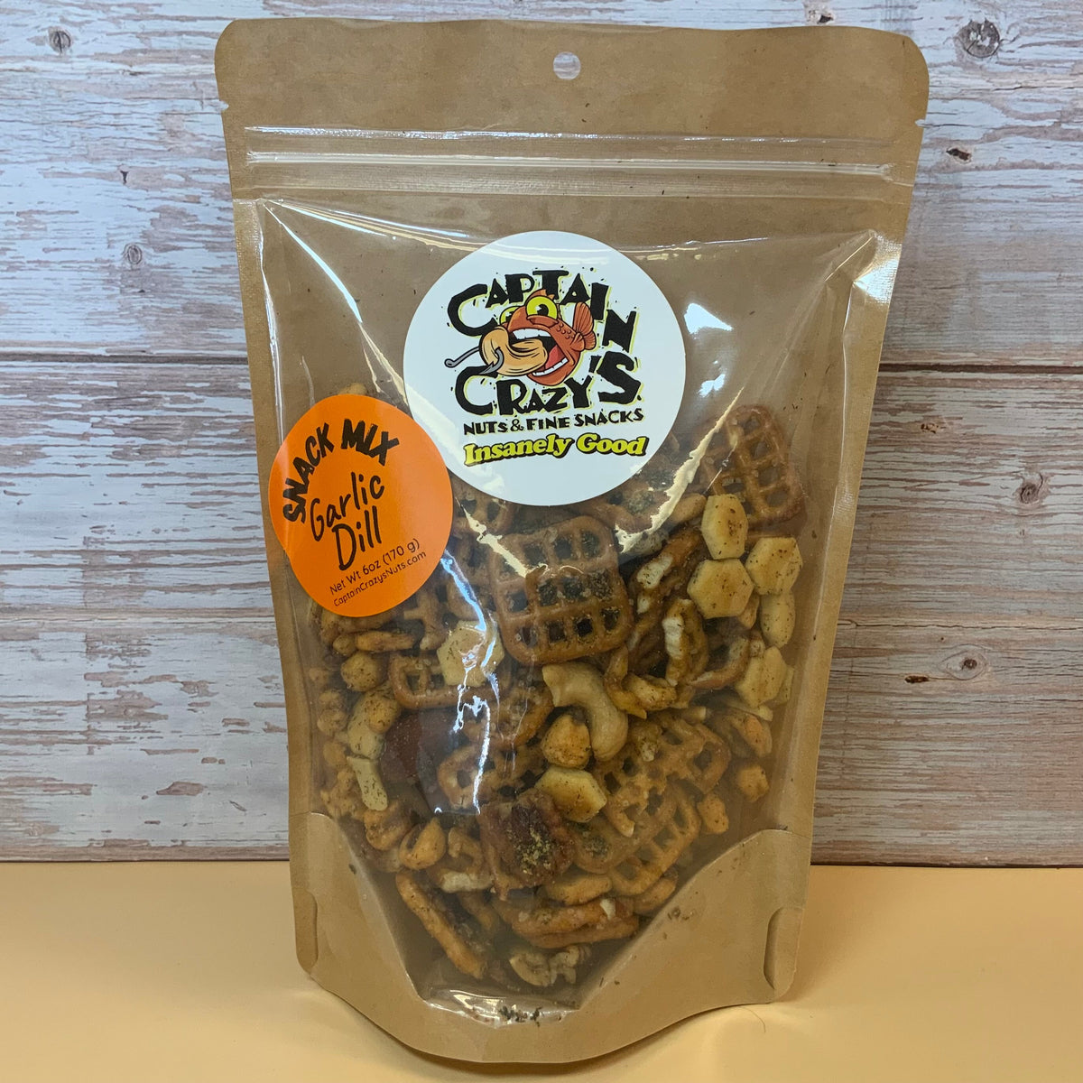 Garlic Dill Nutty Snack Mix package