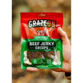 GrazeOn Christmas Beef Jerky Crisps- High Protein, No Sugar, Crunchy Air-Dried Meat Snack, All-Natural - 2.0 oz package