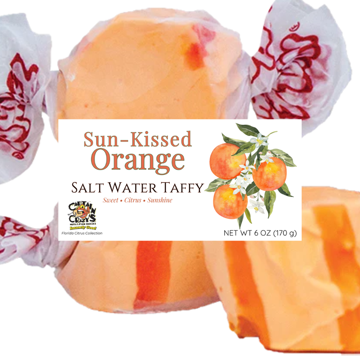 Sun-Kissed Orange Salt Water Taffy | Florida Citrus Collection package