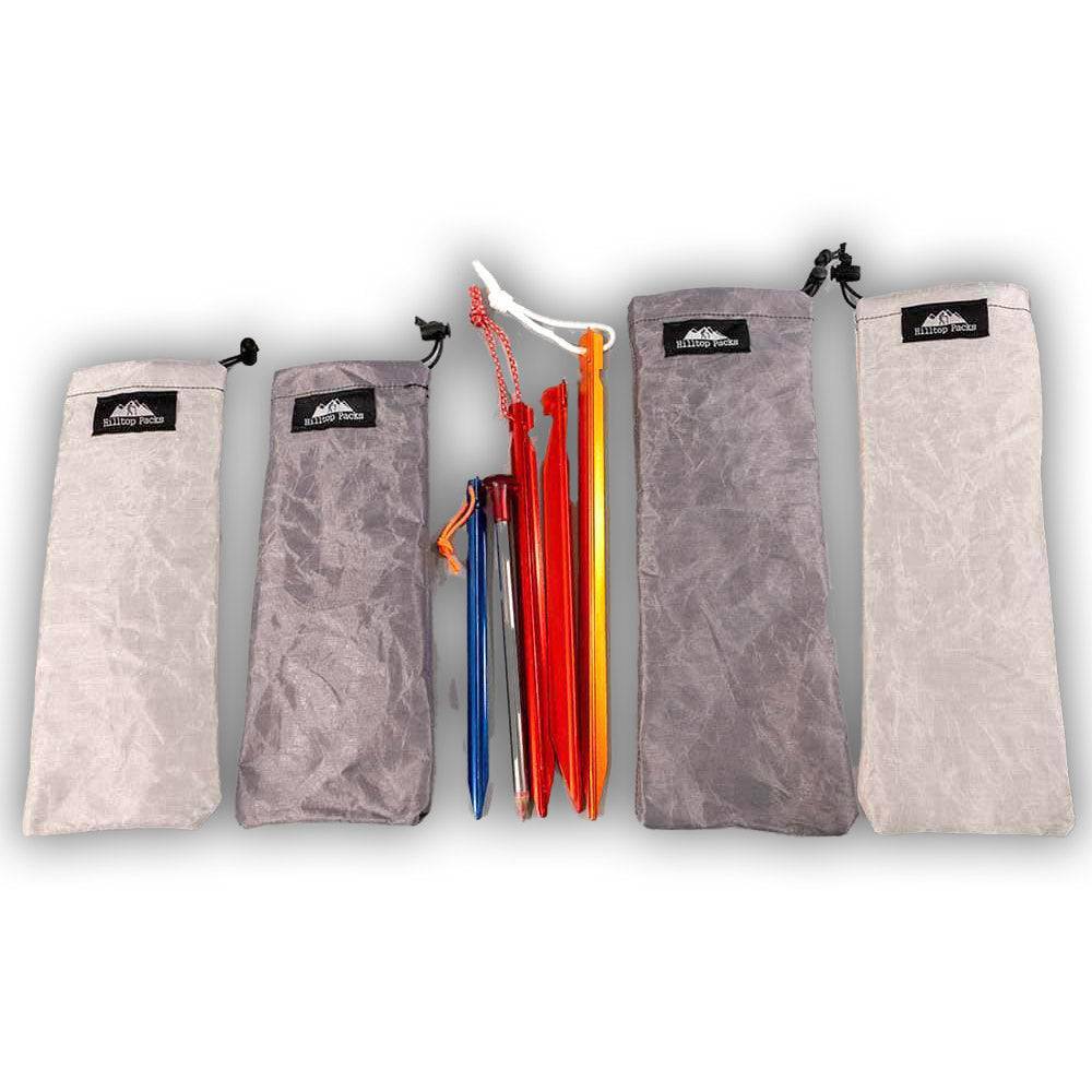 Ultralight Tent Stake Stuff Sack (D50T Tough Stake Bag) by Hilltop Packs LLC